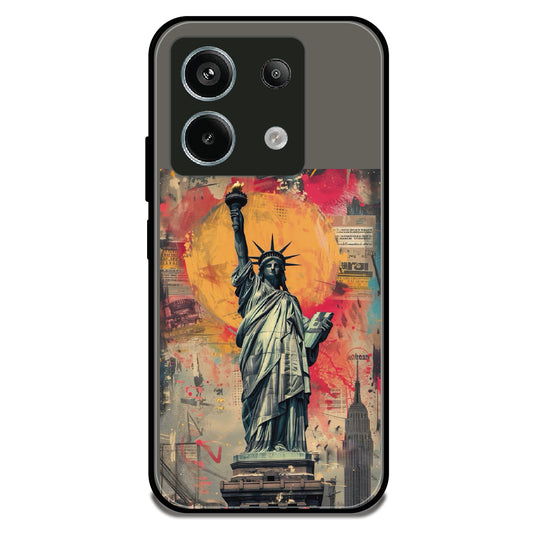 Statue of Liberty - Glossy Metal Silicone Case for Redmi Note 13 Pro 5G