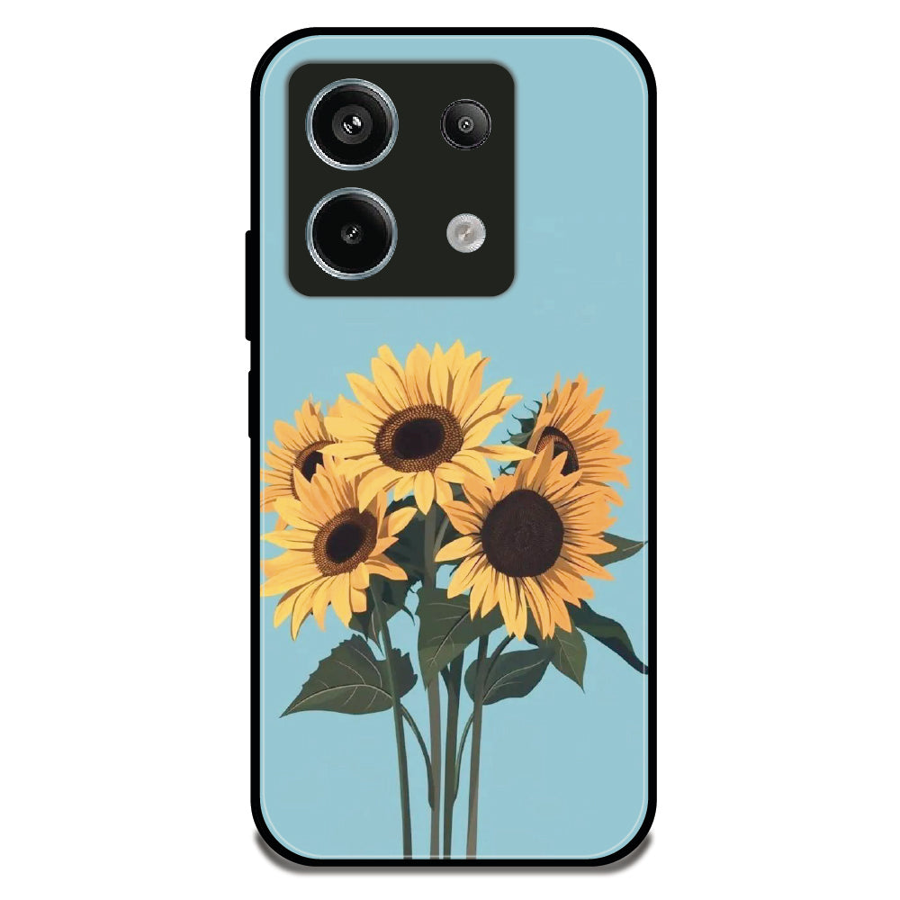 Sunflower Bouquet - Glossy Metal Silicone Case For Redmi Models
