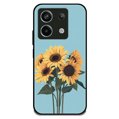 Sunflower Bouquet - Glossy Metal Silicone Case For Redmi Models