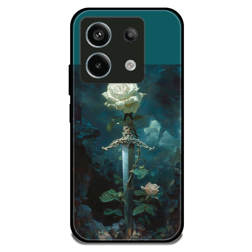 Sword Rose Fantasy - Glossy Metal Silicone Case For Redmi Models