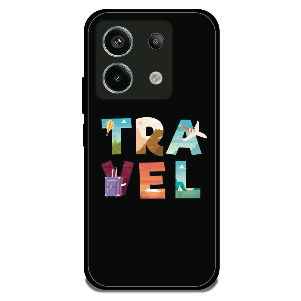 Travel Word Art - Glossy Metal Silicone Case For Redmi Models