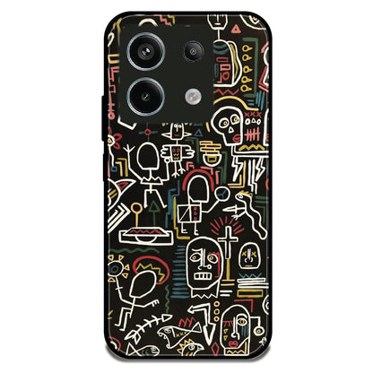 Tribal Line Doodles - Glossy Metal Silicone Case For Redmi Models