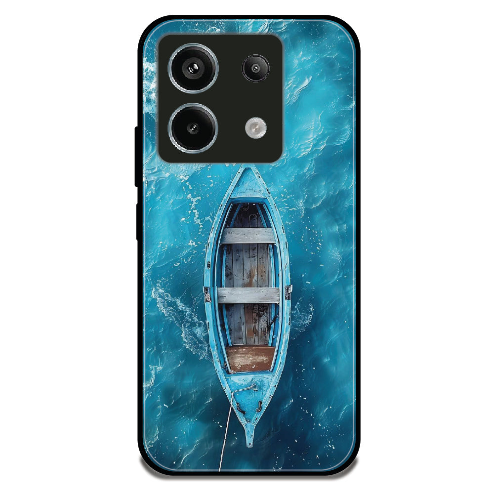 Turquoise Ocean Boat - Glossy Metal Silicone Case for Redmi Note 13 Pro 5G