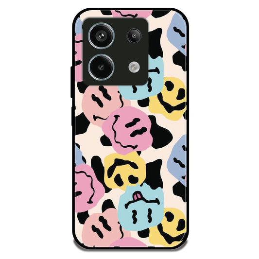 Wiggly Smiley Splash - Glossy Metal Silicone Case for Redmi Note 13 Pro 5G