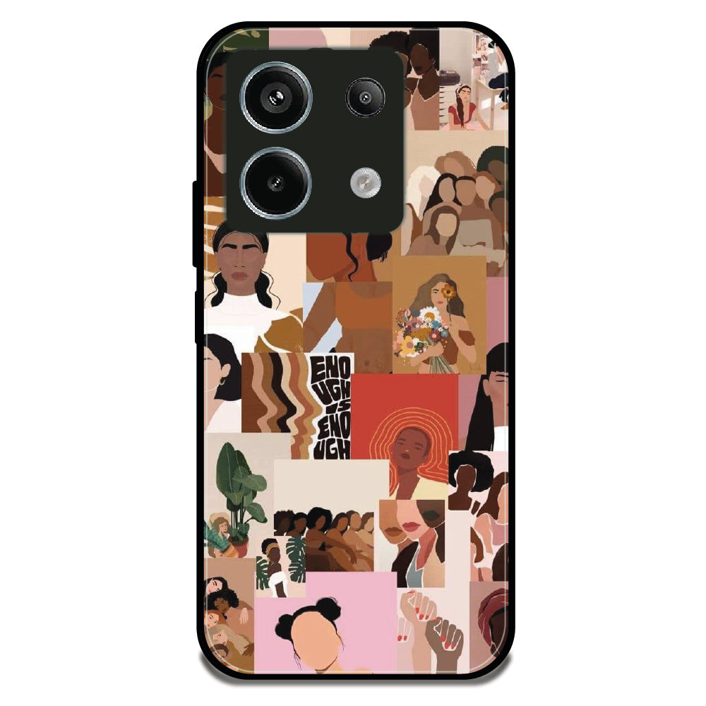 Women Empowerment Collage - Glossy Metal Silicone Case For Redmi