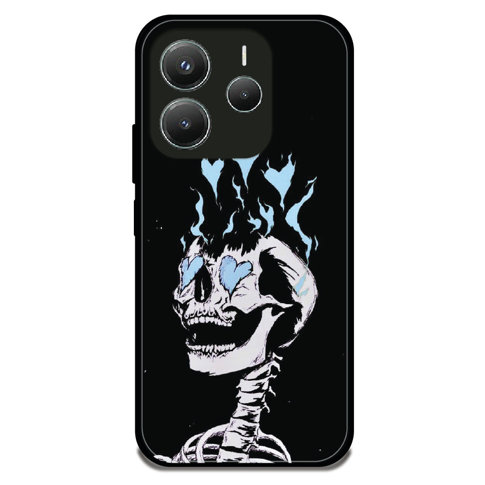 Blue Flame Skeleton - Glossy Metal Silicone Case For Redmi Models