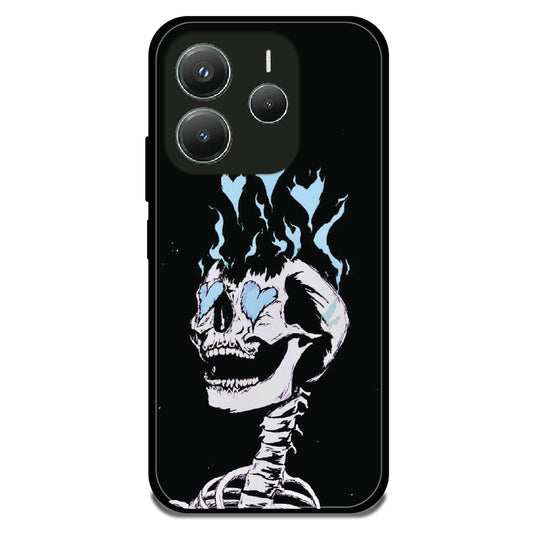 Blue Flame Skeleton - Glossy Metal Silicone Case For Redmi Models