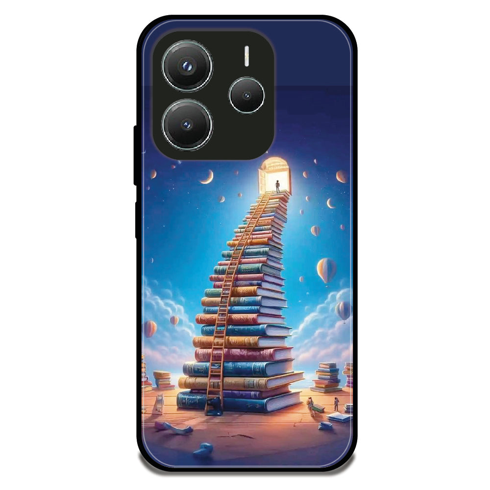 Book Tower Fantasy - Glossy Metal Silicone Case For Redmi Models