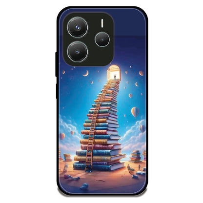 Book Tower Fantasy - Glossy Metal Silicone Case For Redmi Models