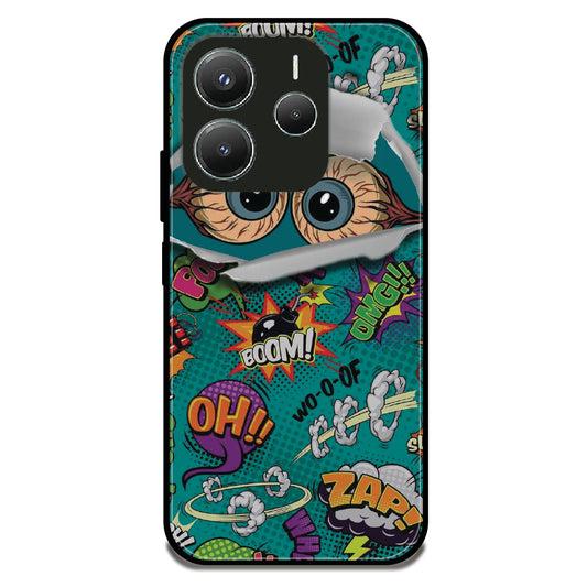 Comic Pop Eyes - Glossy Metal Silicone Case For Redmi Models