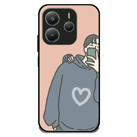 Couple Case Boy - Glossy Metal Silicone Case For Redmi Models