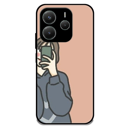Couple Case Girl - Glossy Metal Silicone Case For Redmi Models