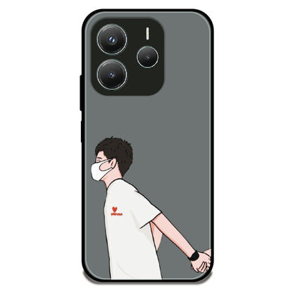 Couple Holding Hand Boy - Glossy Metal Silicone Case For Redmi Models
