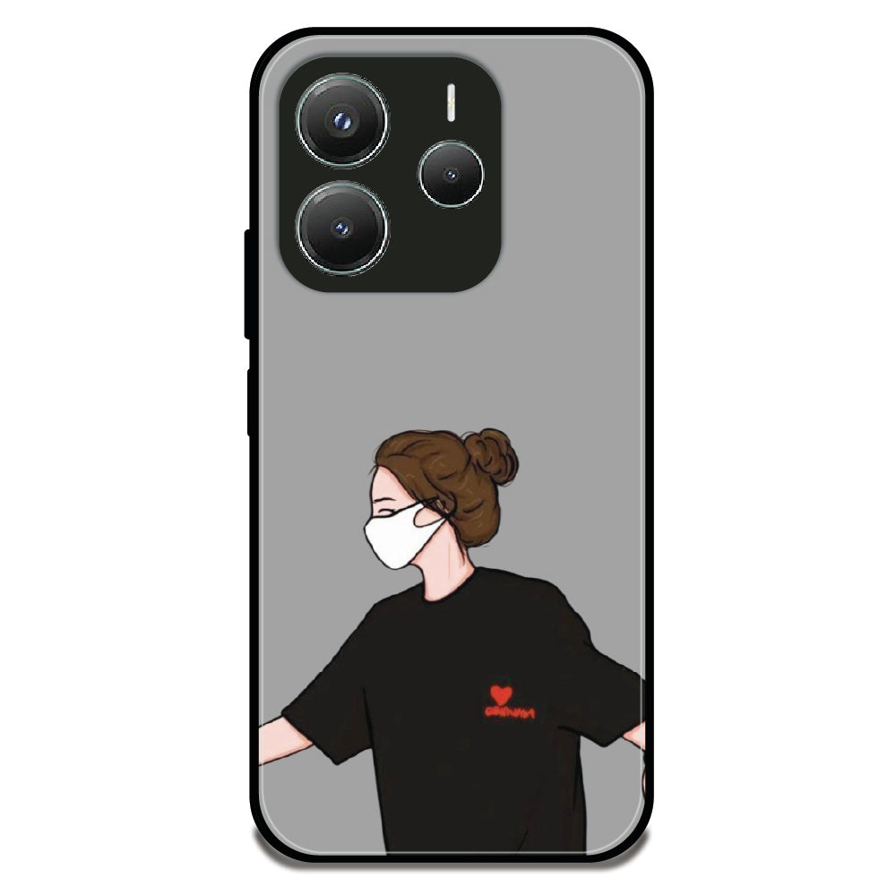 Couple Holding Hand Girl - Glossy Metal Silicone Case For Redmi Models