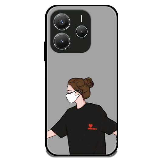 Couple Holding Hand Girl - Glossy Metal Silicone Case For Redmi Models