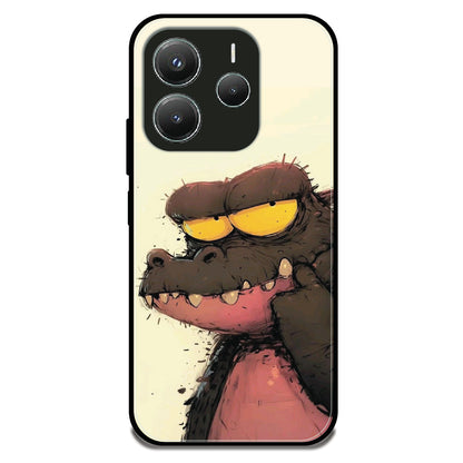 Crocodile Sketch - Glossy Metal Silicone Case For Redmi Models