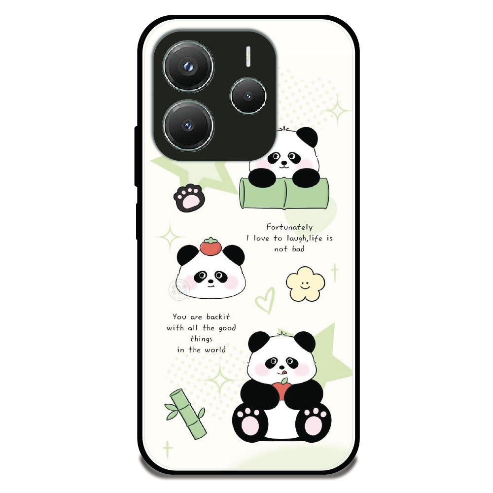 Cute Panda Diary - Glossy Metal Silicone Case For Redmi Models