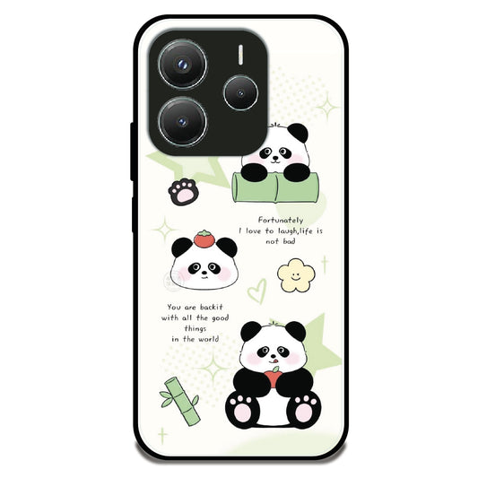 Cute Panda Diary - Glossy Metal Silicone Case For Redmi Models