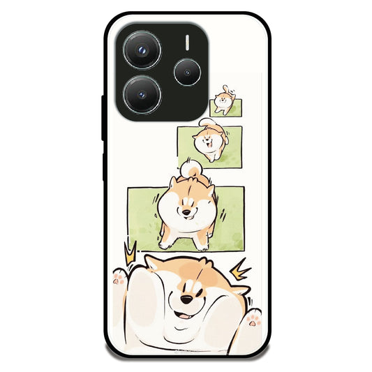 Cute Shiba Inu - Glossy Metal Silicone Case For Redmi Models