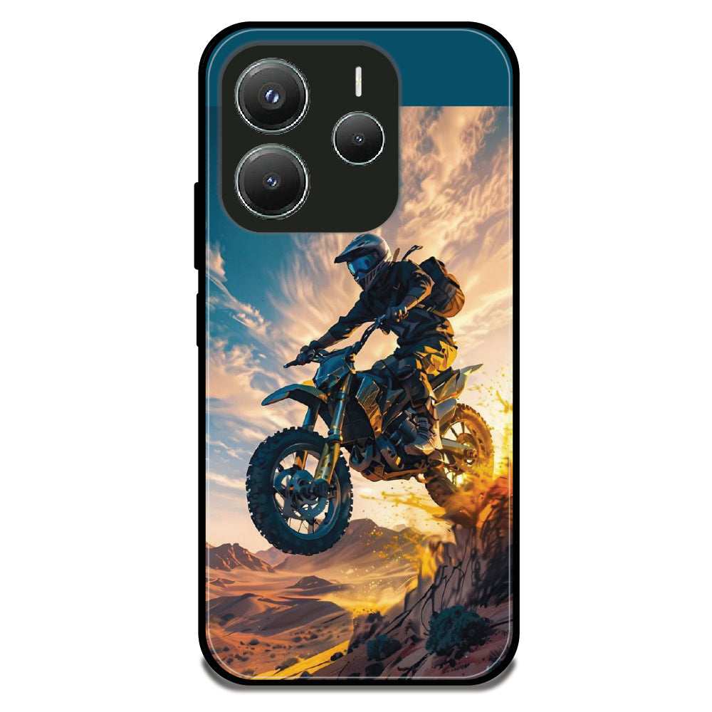 Dirt Bike Stunt - Glossy Metal Silicone Case For Redmi Models