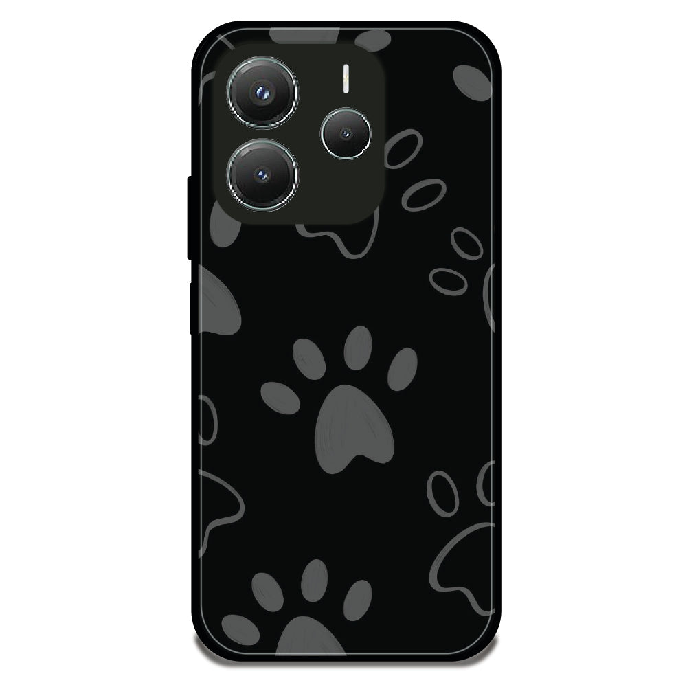 Dog Paw print - Glossy Metal Silicone Case For Redmi Models