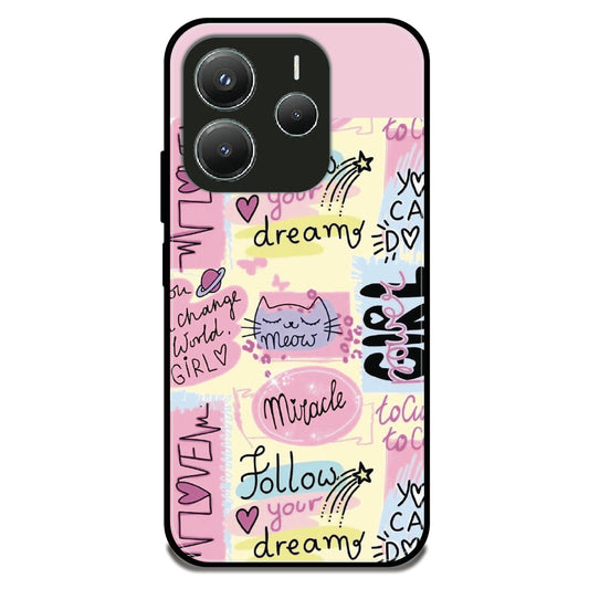 Follow Your Dream - Glossy Metal Silicone Case For Redmi Models