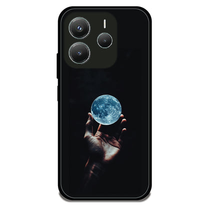 Glowing Moon in Hand - Glossy Metal Silicone Case For Redmi Models