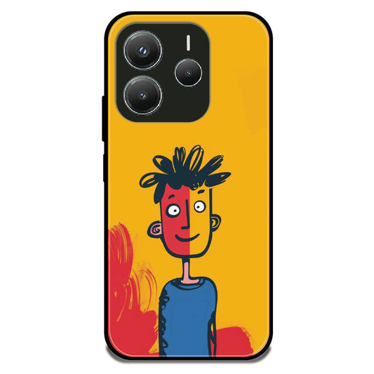 Half Face Boy - Glossy Metal Silicone Case For Redmi Models