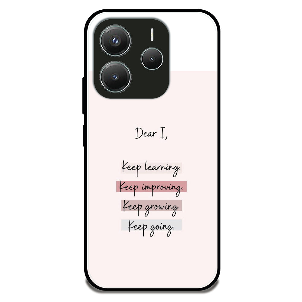 Keep Going Quote - Glossy Metal Silicone Case For Redmi Models