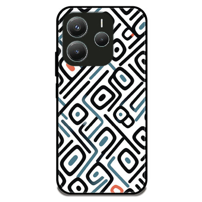 Maze Line Pattern - Glossy Metal Silicone Case For Redmi Models
