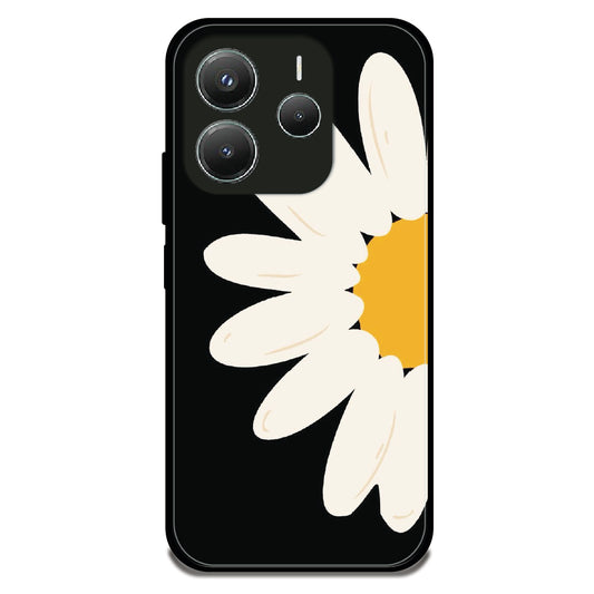 Minimal Half Daisy - Glossy Metal Silicone Case For Redmi Models