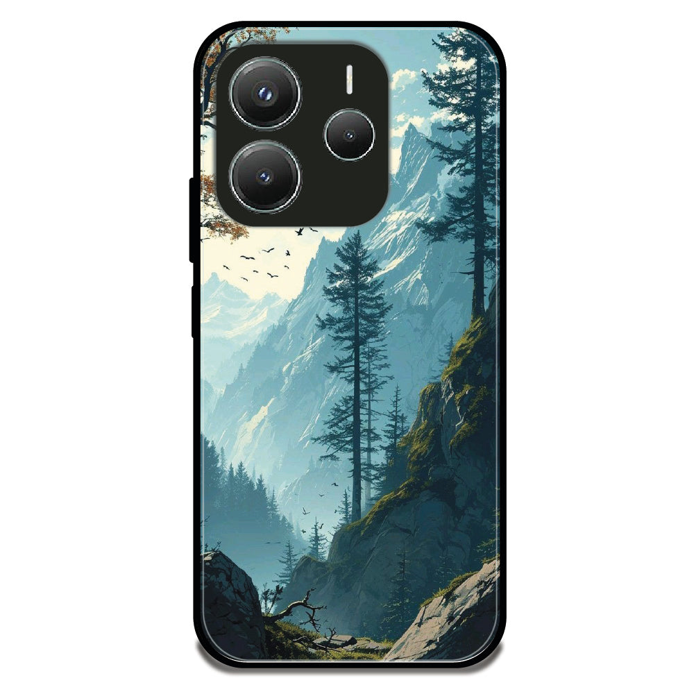 Misty Mountain Scenary - Glossy Metal Silicone Case For Redmi Models