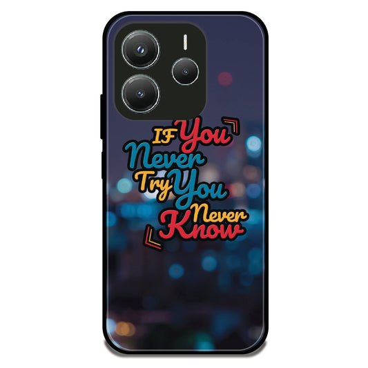 Never Try Never Know - Glossy Metal Silicone Case For Redmi Models
