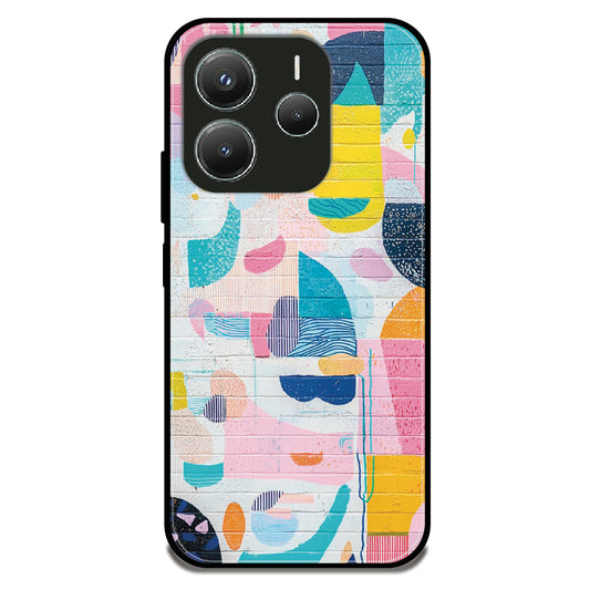 Painted Abstract Wall - Glossy Metal Silicone Case For Redmi Models