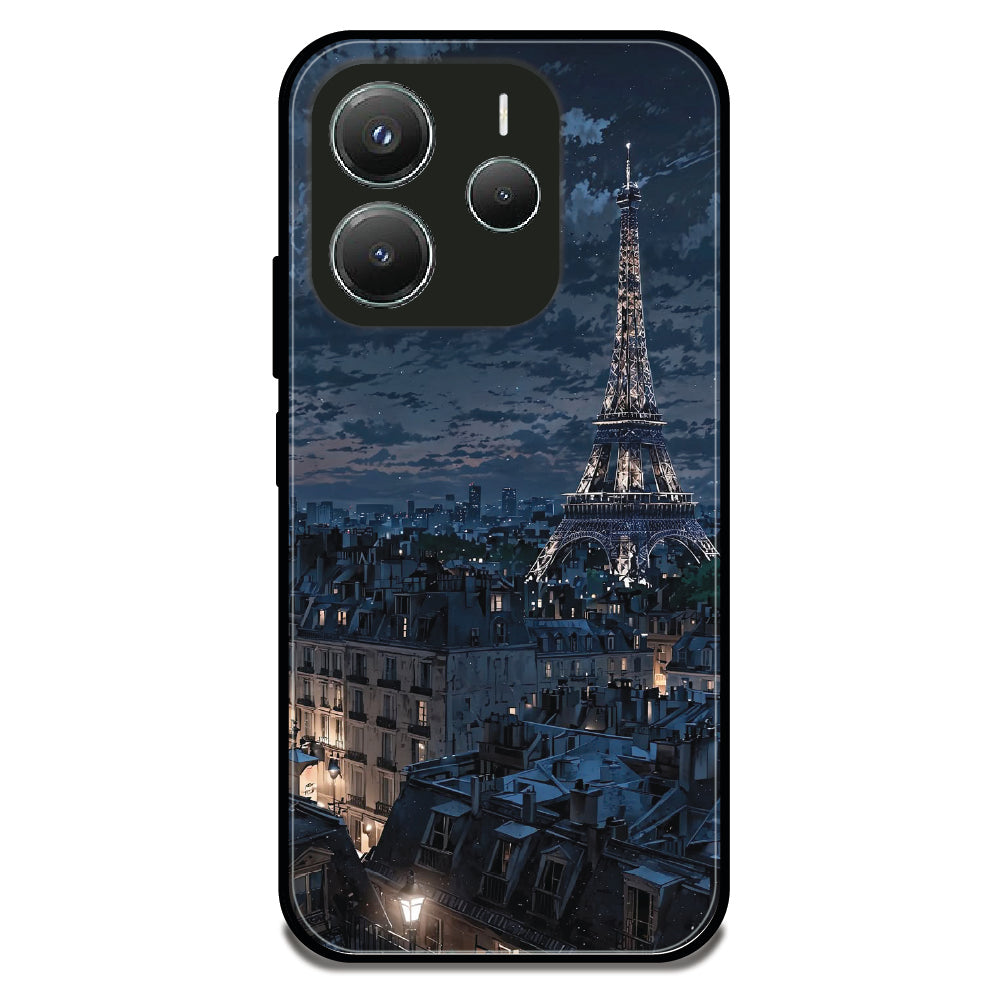 Paris Night - Glossy Metal Silicone Case For Redmi Models