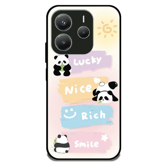Pastel Panda Quotes - Glossy Metal Silicone Case For Redmi Models
