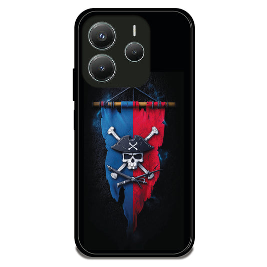 Pirate Skull Banner - Glossy Metal Silicone Case For Redmi Models