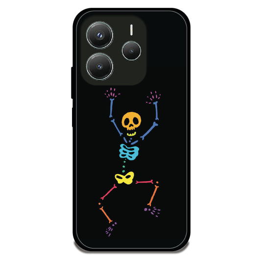 Rainbow Dancing Skeleton - Glossy Metal Silicone Case For Redmi Models