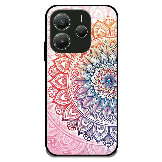 Rainbow Mandala Bloom - Glossy Metal Silicone Case For Redmi Models