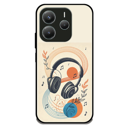Retro Headphones - Glossy Metal Silicone Case For Redmi Models