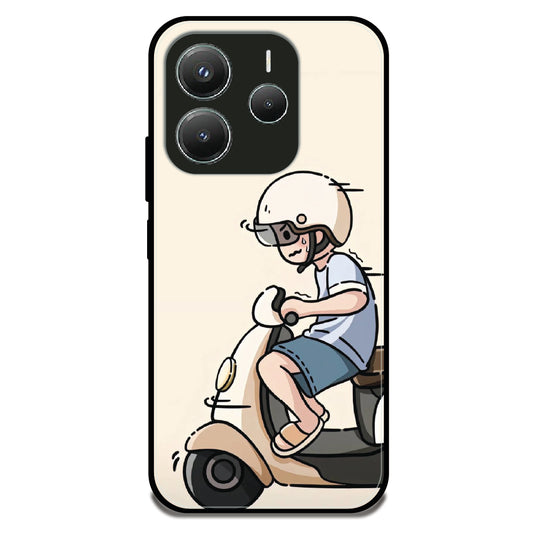 Scooter Ride Boy - Glossy Metal Silicone Case For Redmi Models
