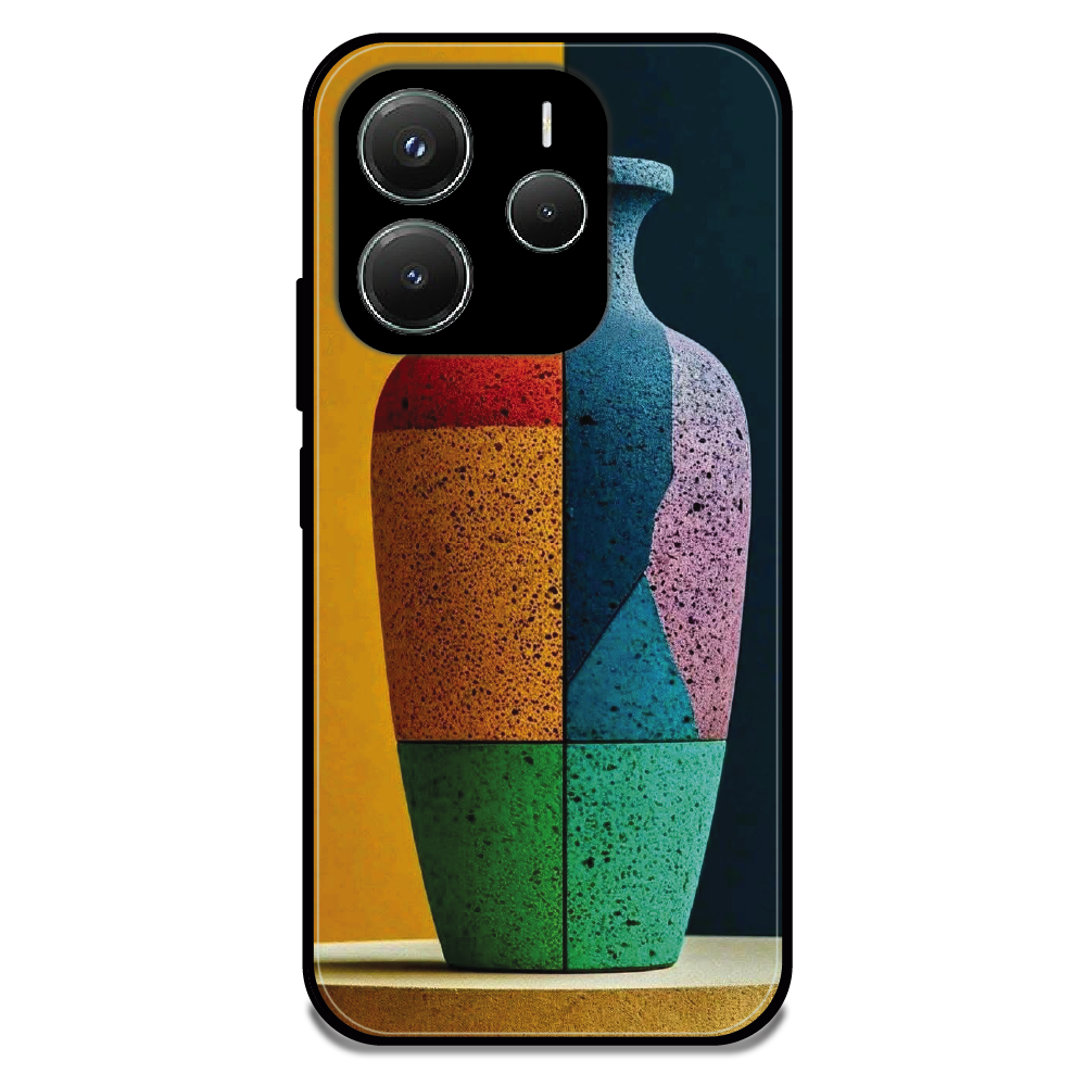Split Color Vase - Glossy Metal Silicone Case For Redmi Models