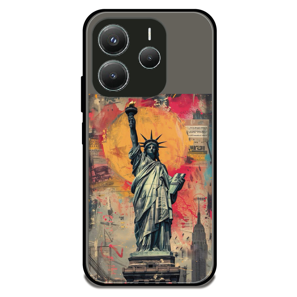 Statue of Liberty - Glossy Metal Silicone Case For Redmi Models
