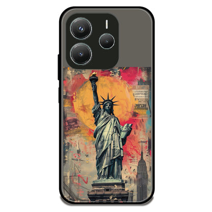 Statue of Liberty - Glossy Metal Silicone Case For Redmi Models