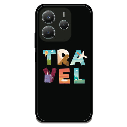 Travel Word Art - Glossy Metal Silicone Case For Redmi Models