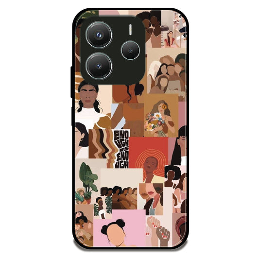 Women Empowerment Collage - Glossy Metal Silicone Case For Redmi