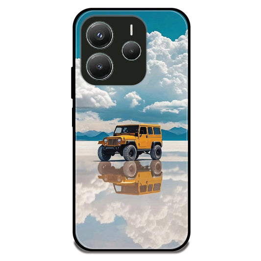 Yellow Jeep - Glossy Metal Silicone Case For Redmi Models