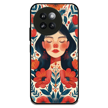 Floral Woman Serenity - Glossy Metal Silicone Case For Redmi Models