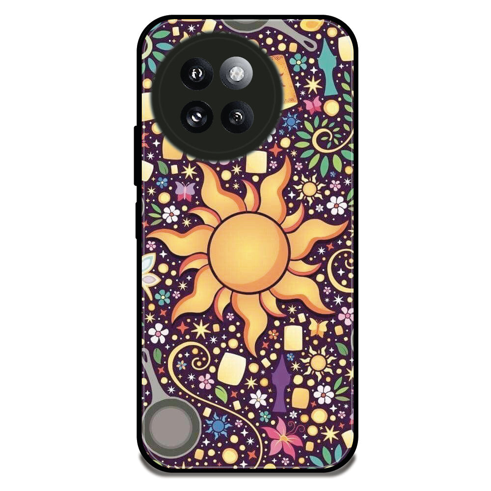 Golden Sun Pattern - Glossy Metal Silicone Case For Redmi Models