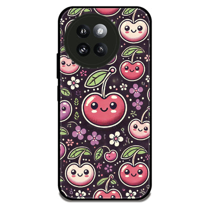 Kawaii Cherry Pattern - Glossy Metal Silicone Case For Redmi Models